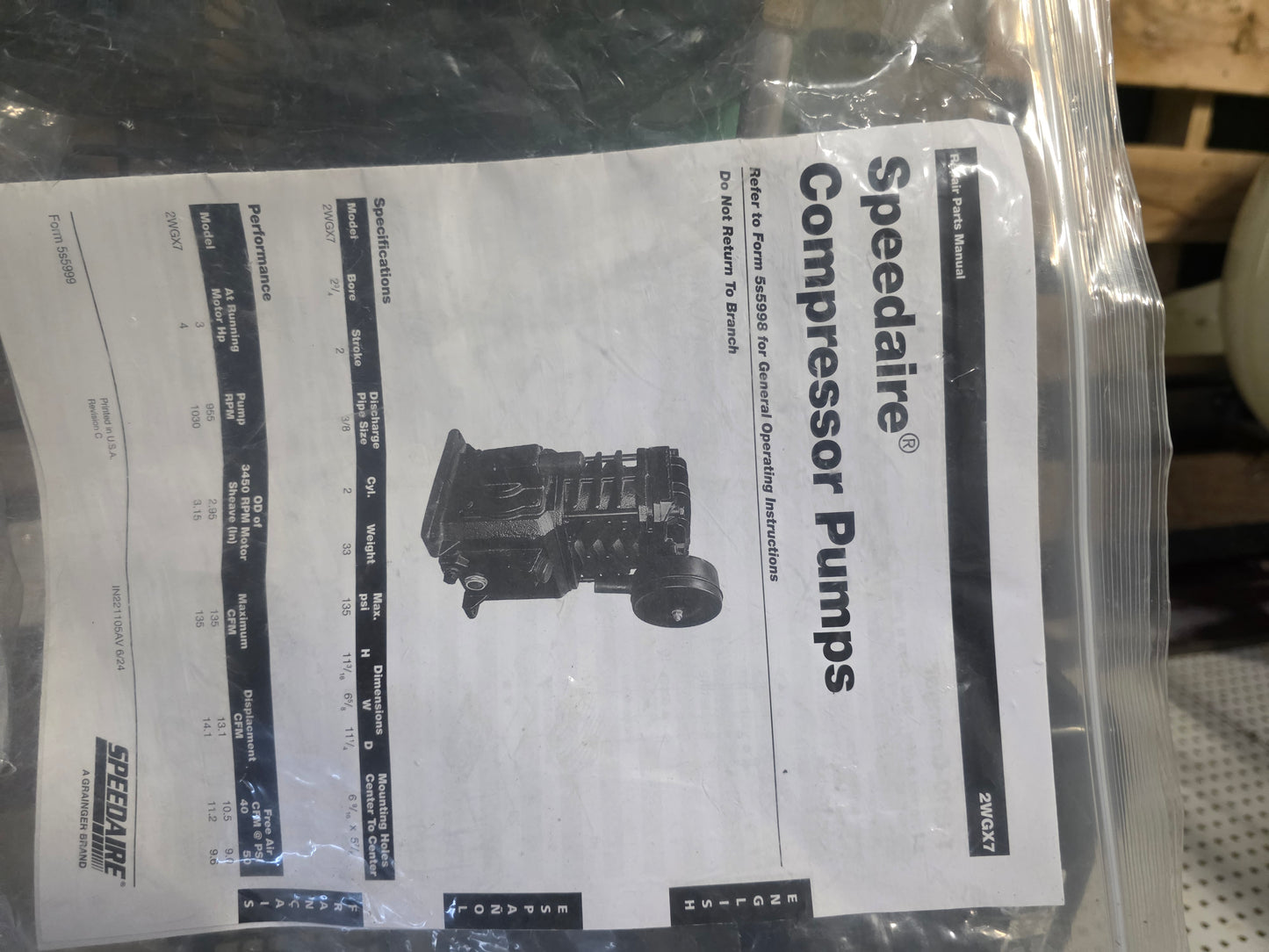 Speedaire Air Compressor with Kohler 6.5 HP Engine