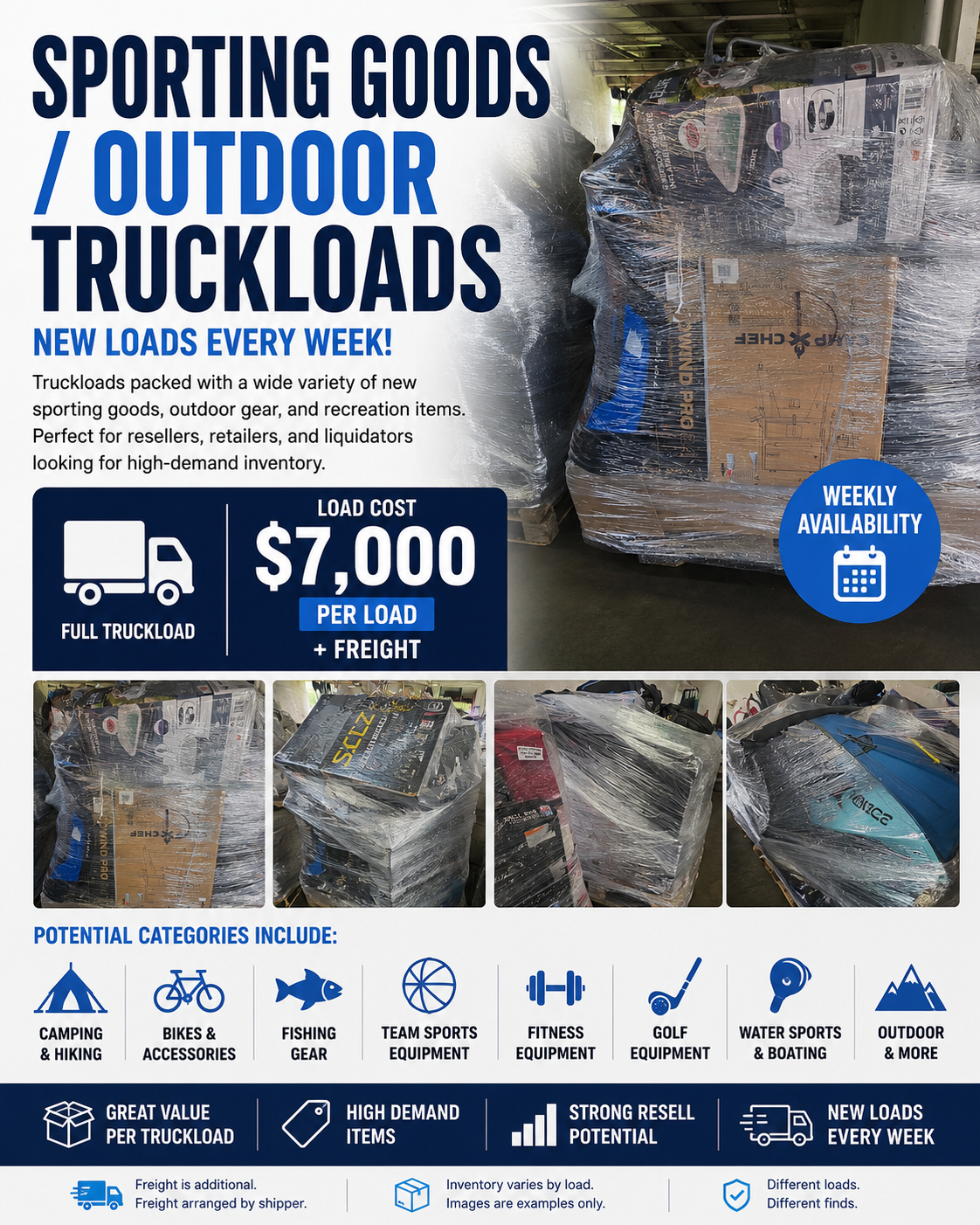 Sporting Goods/Outdoor Truckloads