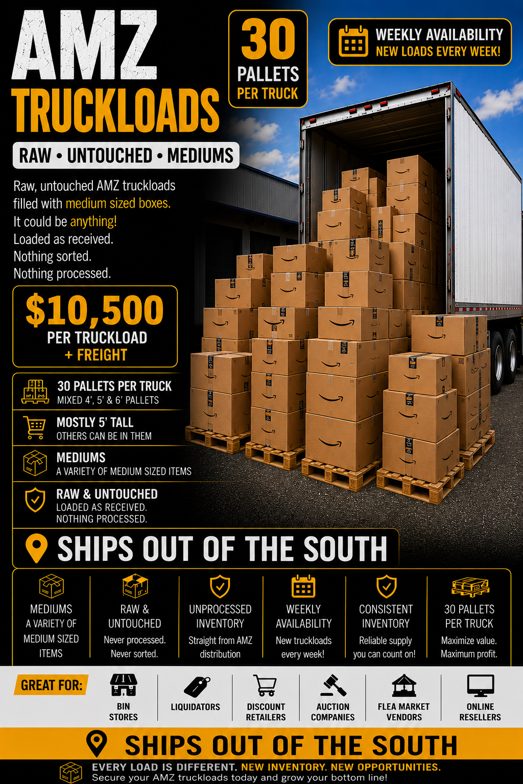 RAW AMZ 5ft tall Mediums Truckloads