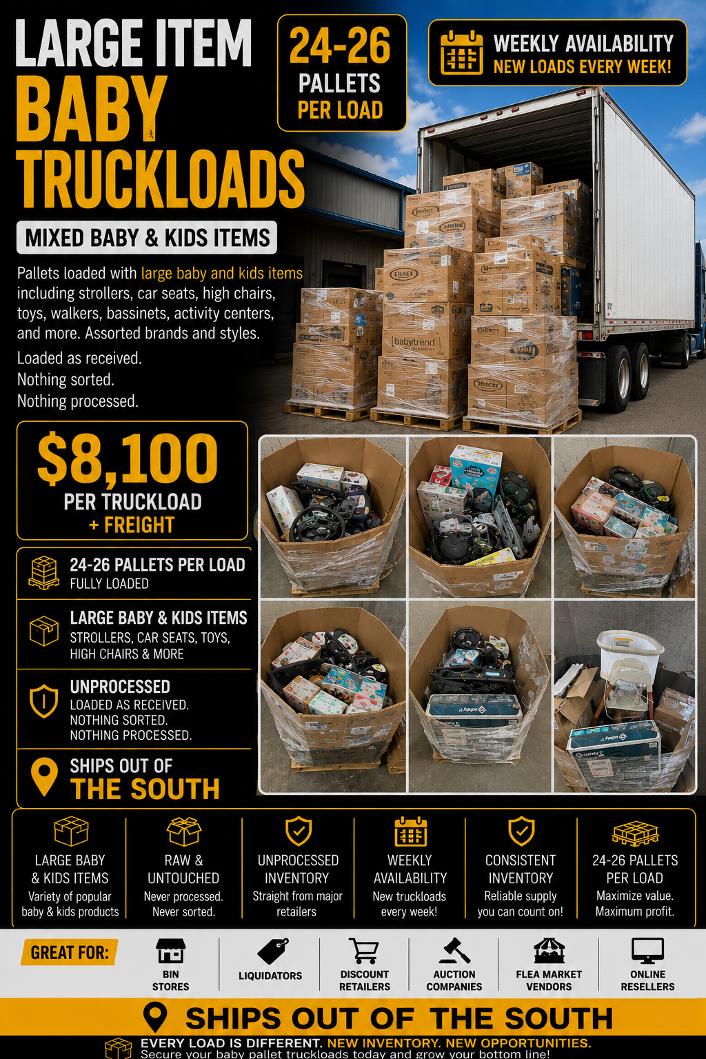 Large Baby Item Pallet Truckloads